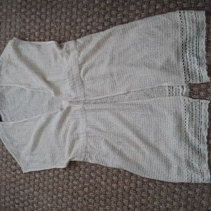 Contrast 100% cotton knitted look overlay  color:cream  size 2x